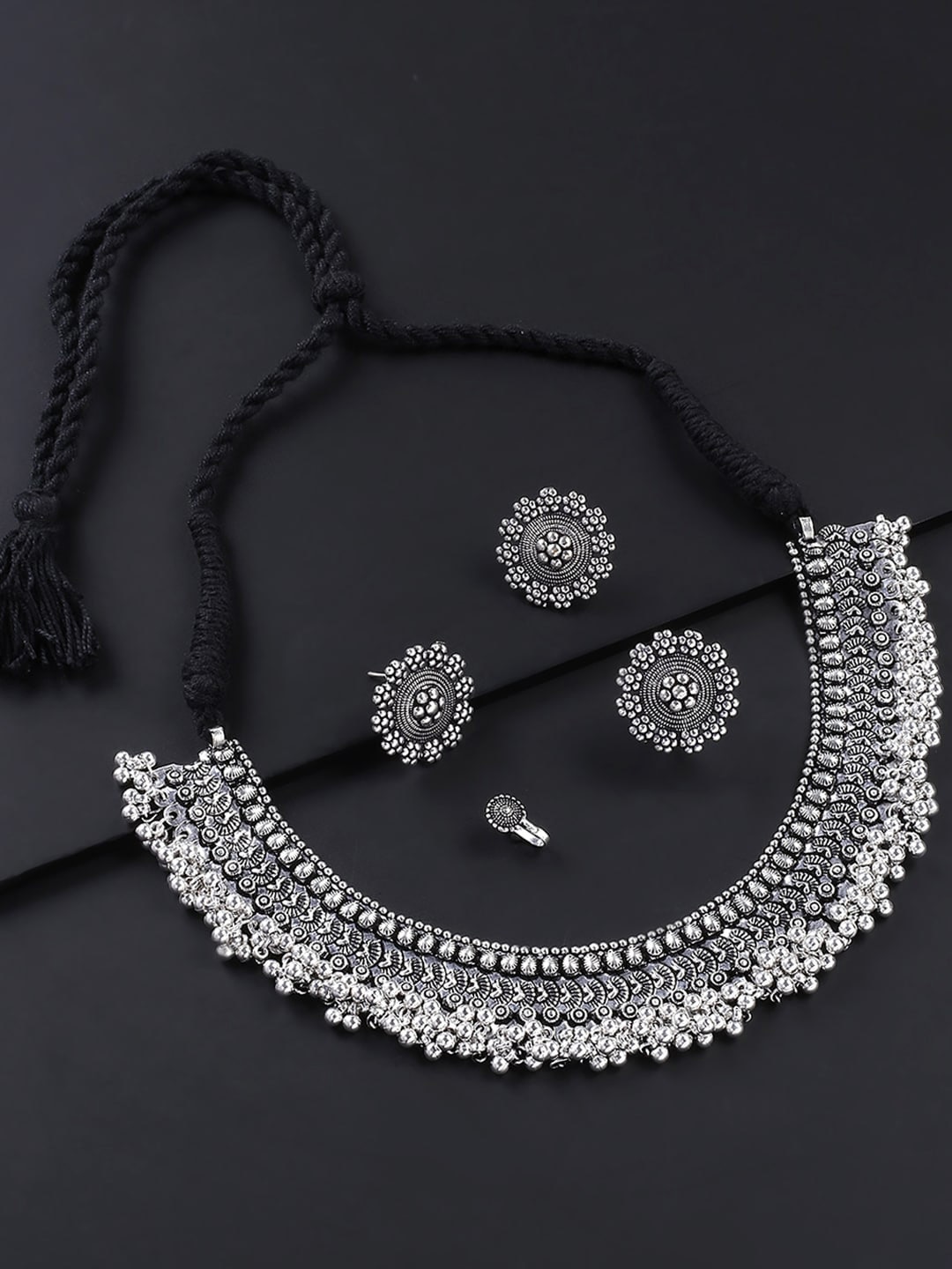 Oxidized Silver-Plated Choker Jewellery Set