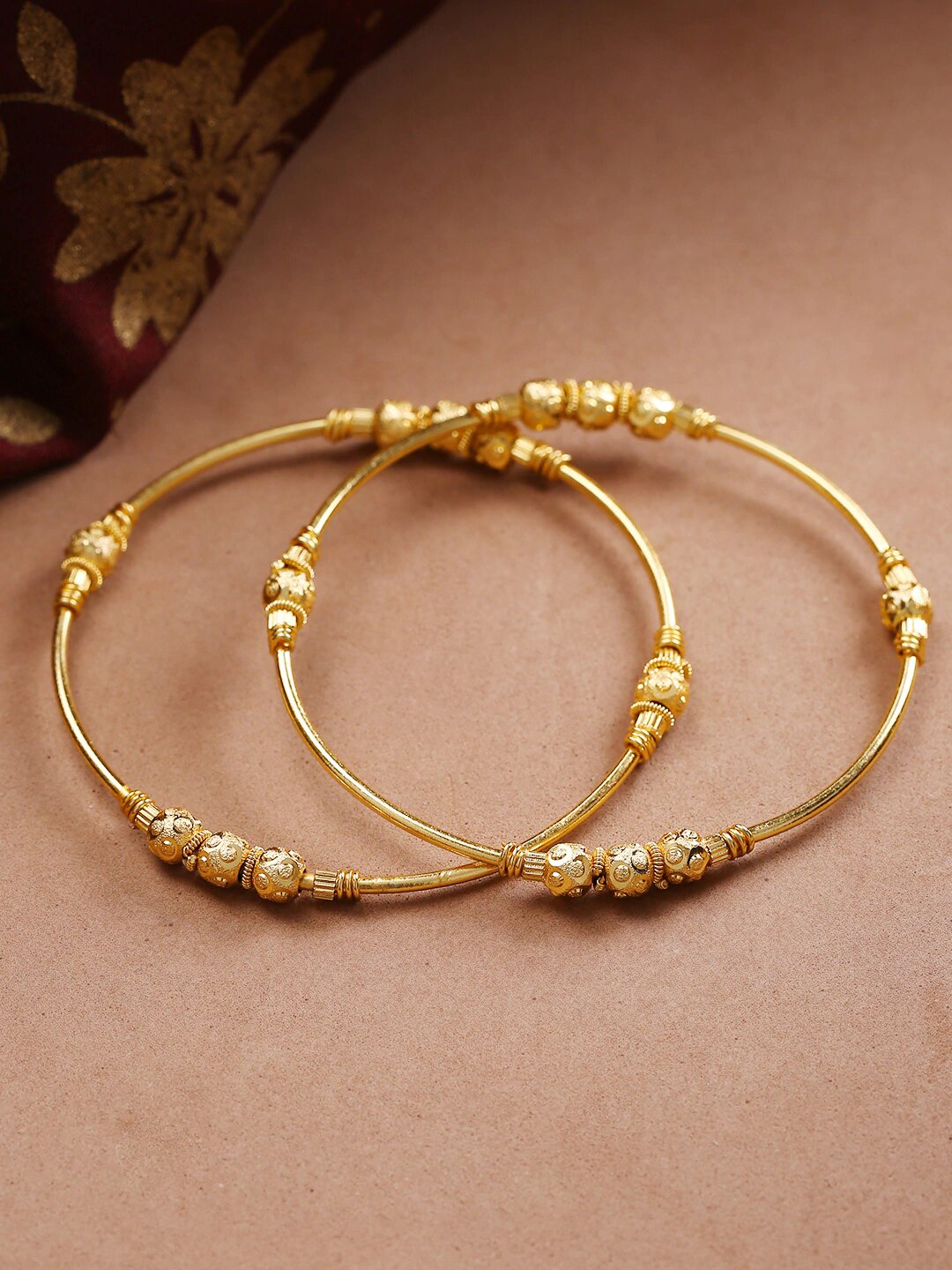 Priyaasi Set of 2 Antique Gold-Bangles